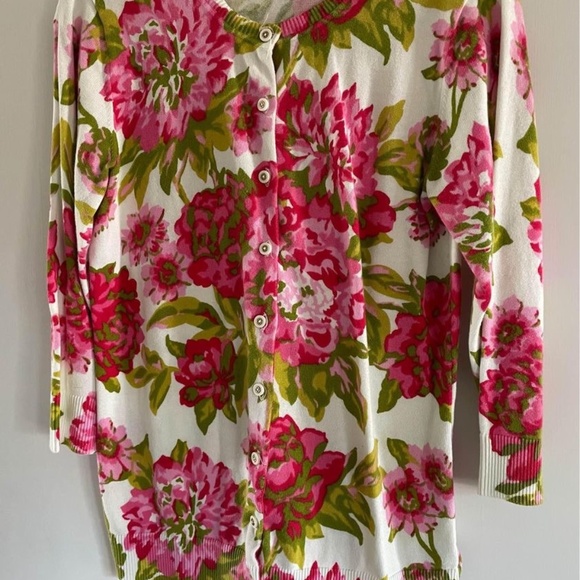 Issac Mizrahi Floral Cardigan - Picture 1 of 3